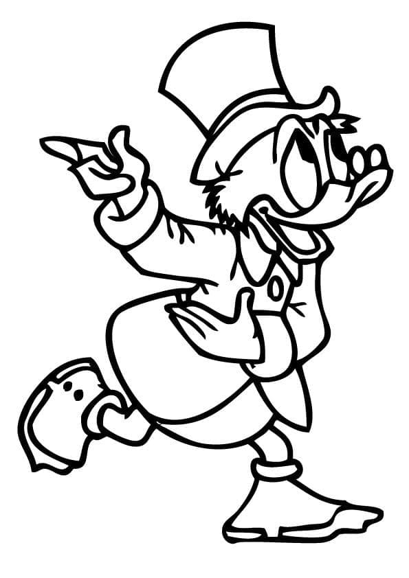 Desenho de Tio Patinhas Sorrindo para Colorir