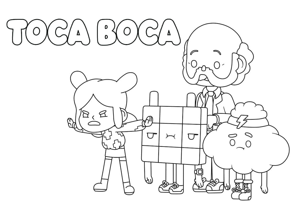 Desenho de Tocá Boca Download para Imprimir e Colorir