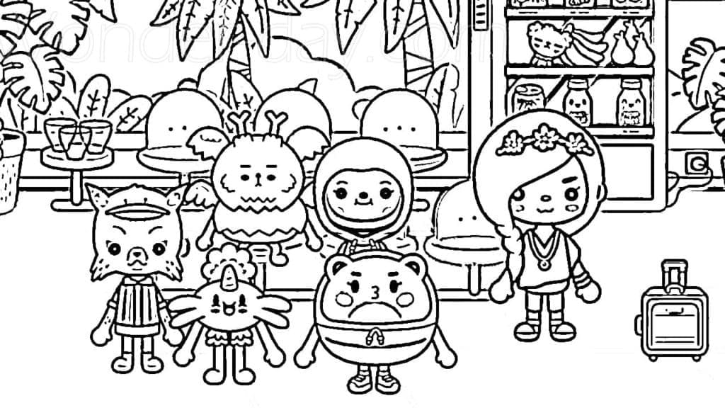 Desenho de Tocá Boca para Colorir Pdf Download Grátis
