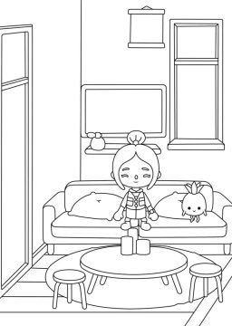 Desenho de Toca Boca Pdf para Colorir e Imprimir