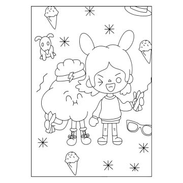 Desenho de Toca Boca Pdf para Imprimir e Colorir
