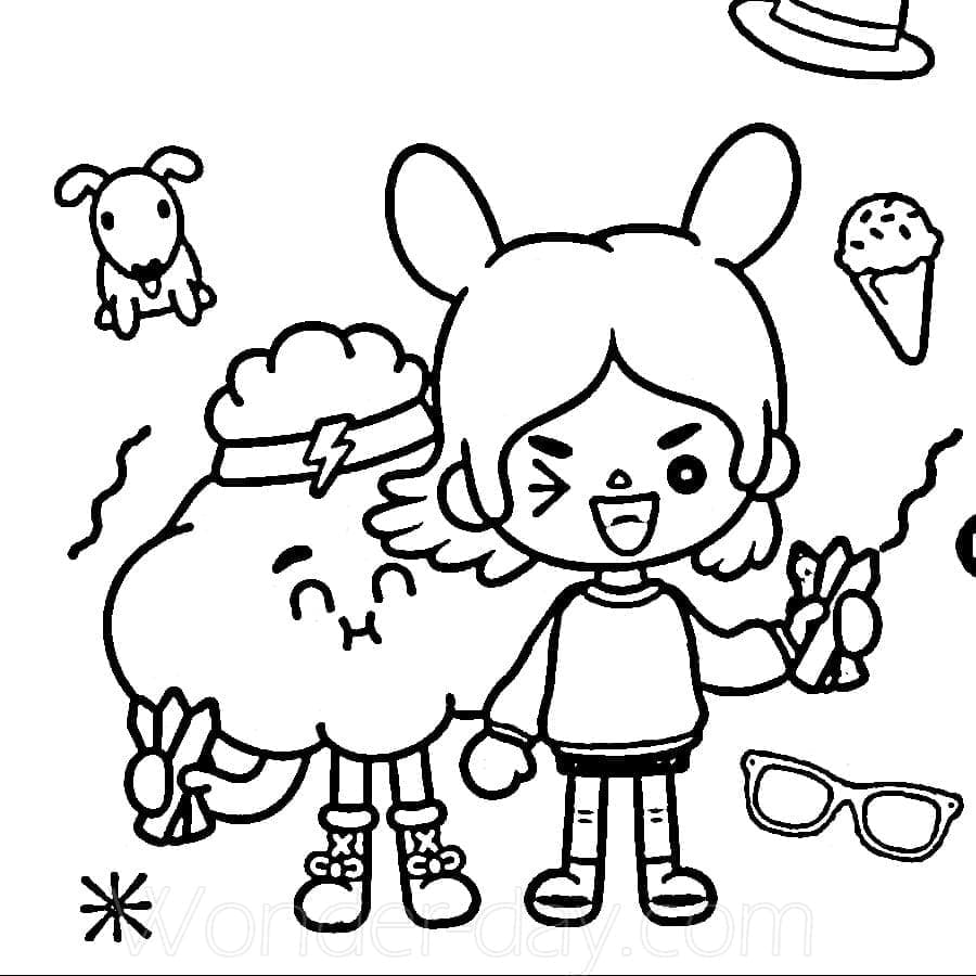 Desenho de Tocá Boca Pdf para Pintar e Colorir