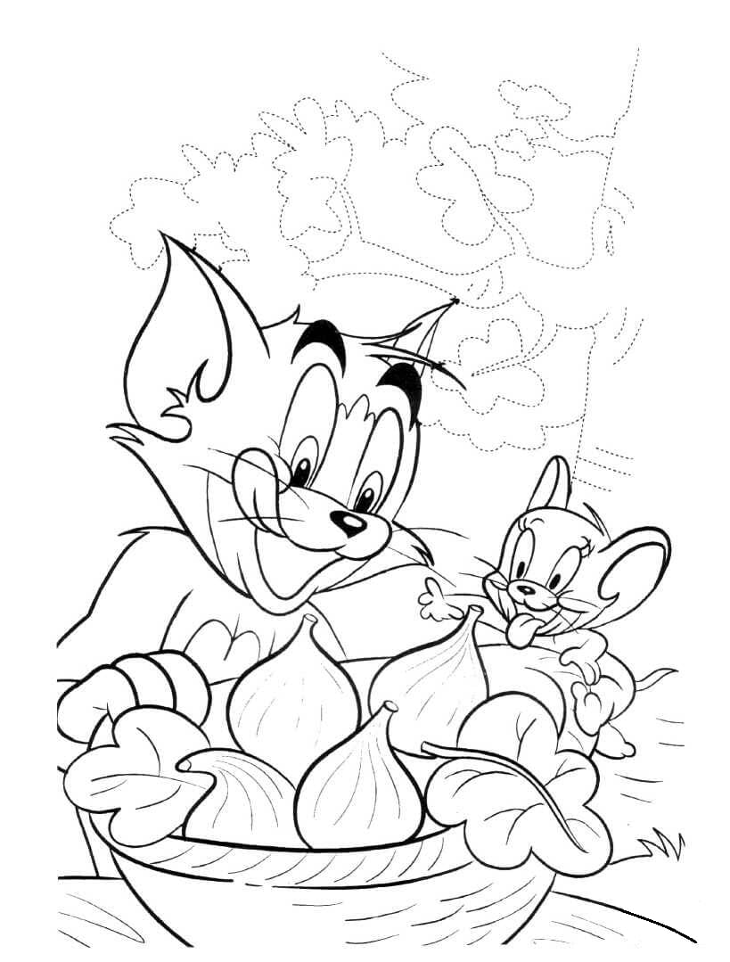 Desenho de Tom e Jerry Download Grátis para Colorir
