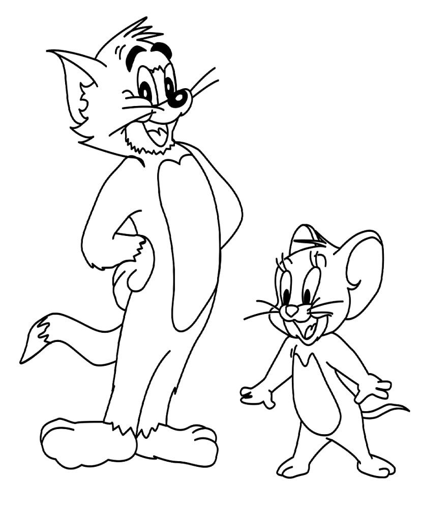 Desenho de Tom e Jerry Grátis para Imprimir e Colorir