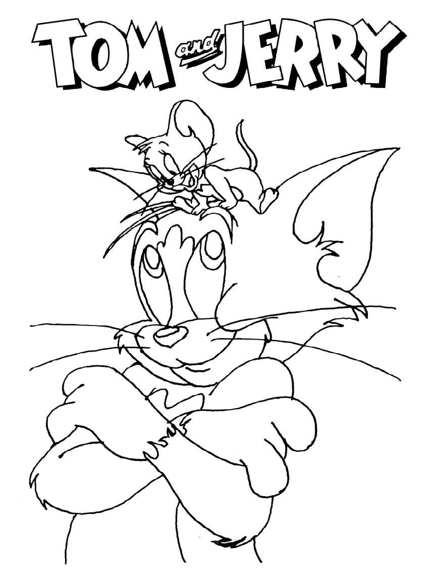 Desenho de Tom e Jerry Imprimivel para Imprimir e Colorir