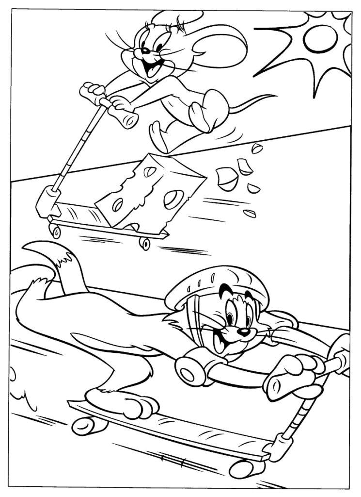 Desenho de Tom e Jerry para Colorir Fácil Pdf