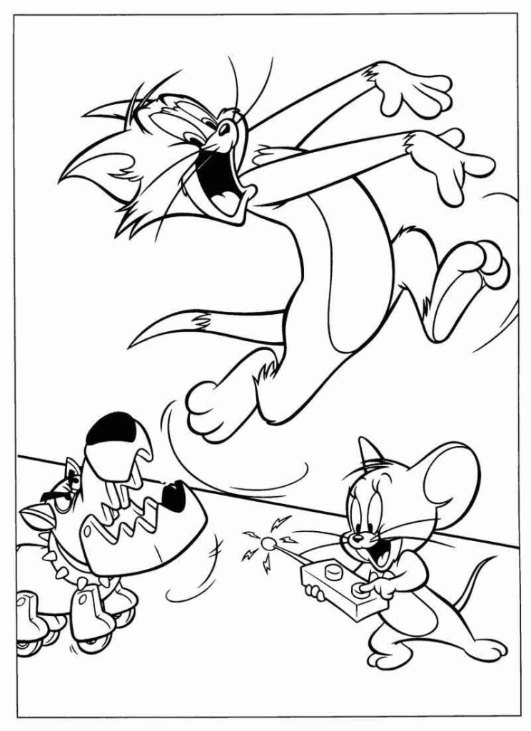 Desenho de Tom e Jerry para Colorir Online Pdf