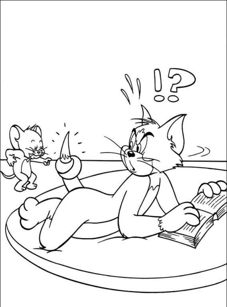 Desenho de Tom e Jerry para Pintar Imprimivel