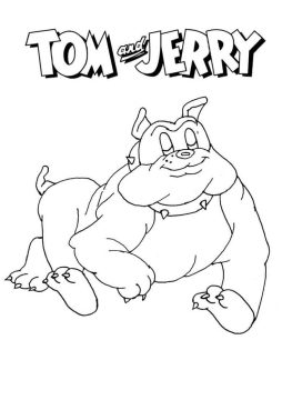 Desenho do Cachorro de Tom e Jerry Pdf para Imprimir e Colorir