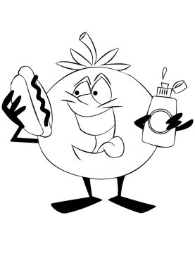 Desenho de Tomate para Pintar Pdf grátis