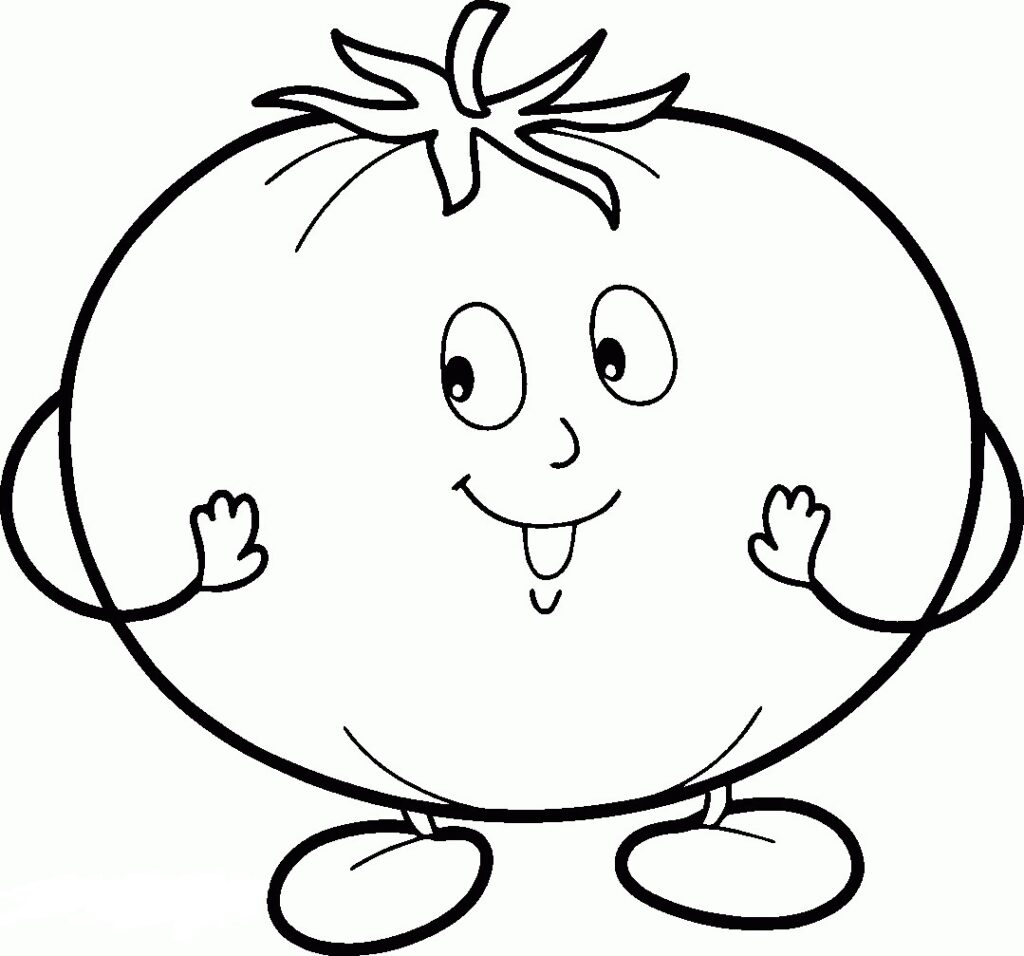 Desenho Imprimivel de Tomate para Pintar