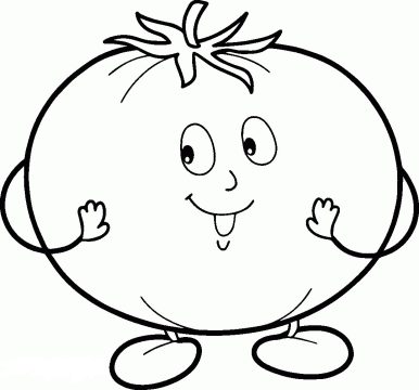 Desenho Imprimível de Tomate para Pintar