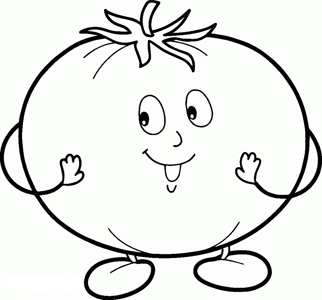 Desenho Imprimivel de Tomate para Pintar