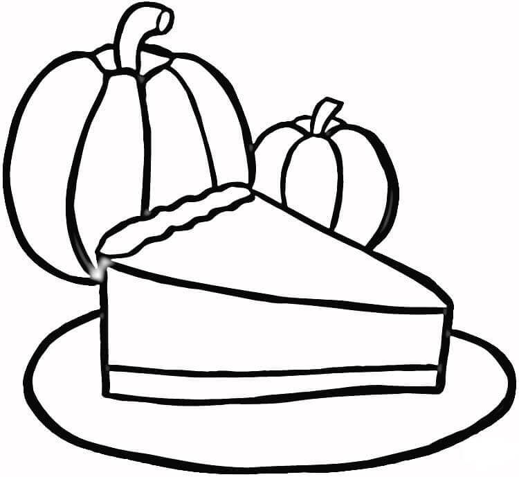 Desenho de Torta Abóbora para Colorir