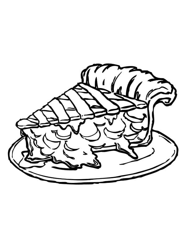 Desenho de Torta Pdf para Imprimir e Colorir