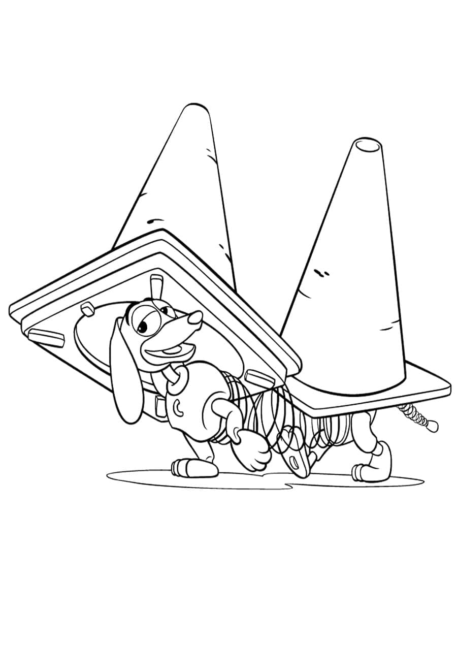 Desenho de Cachorro Slinky Toy Story para Colorir