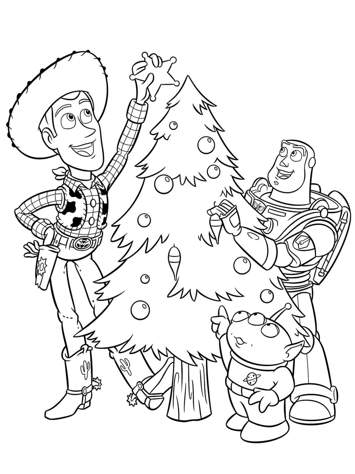 Desenho de Natal de Toy Story para Colorir
