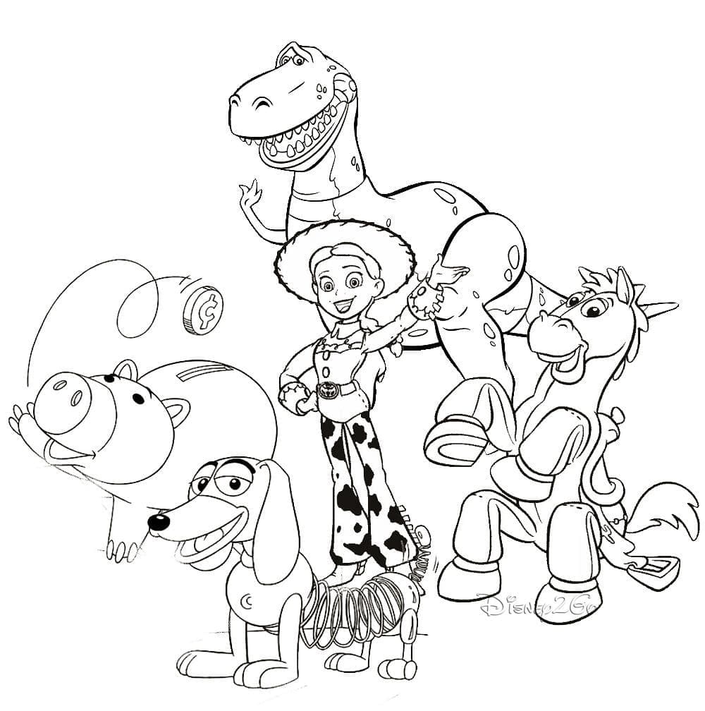 Desenho de Personagens de Disney Toy Story para Colorir