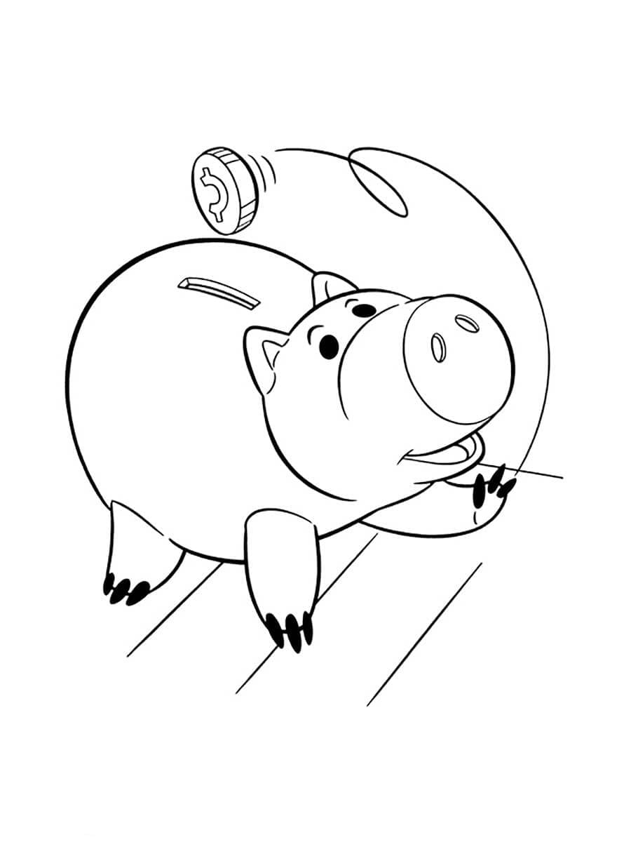 Desenho de Porco de Brinquedo em Toy Story para Colorir