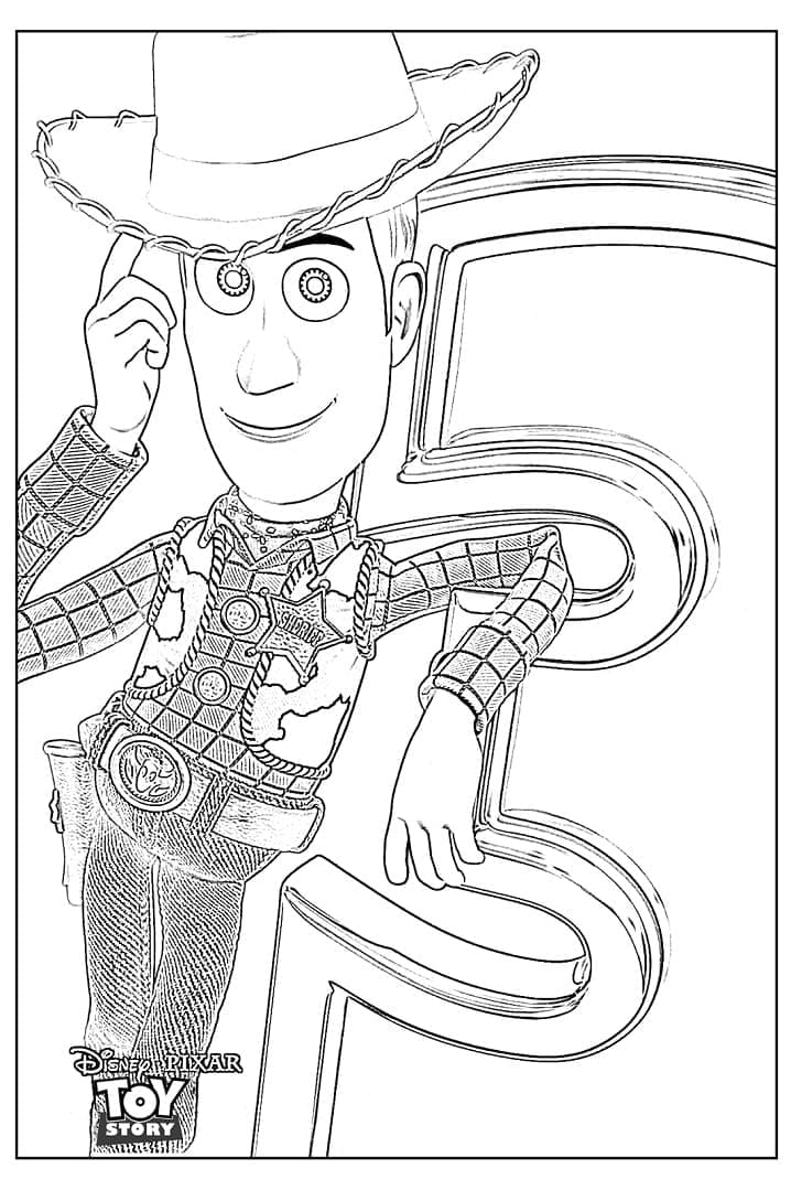 Desenho de Toy Story Woody para Colorir
