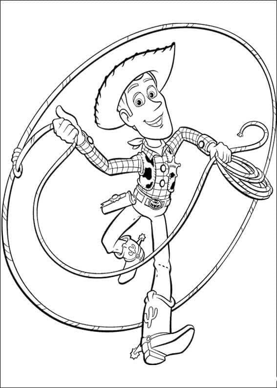 Desenho de Xerife Woody de Toy Story para Colorir
