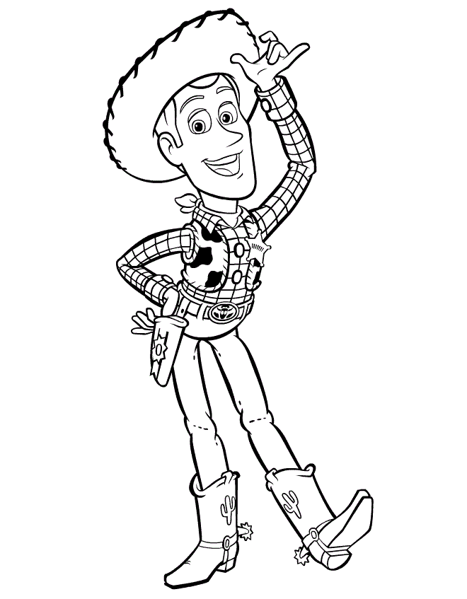 Baixar Desenho do Woody Feliz para Colorir com Giz de Cera