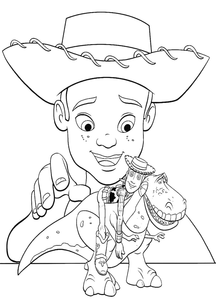Desenho de Andy e Interpretado em Toy Story para Colorir