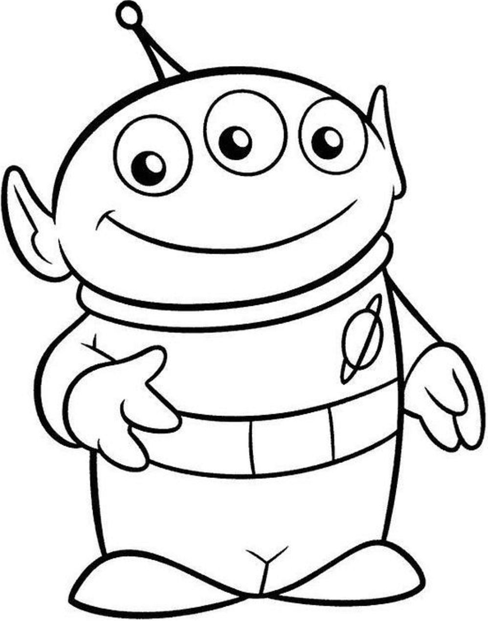 Desenho do Alien do Toy Story Sorrindo para Colorir