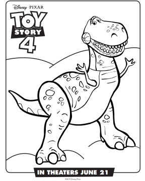 Desenho do Dinossauro Rex Toy Story 4 para Colorir