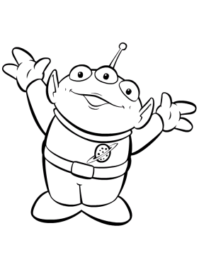 Desenho do Toy Story Alien para Pintar A4