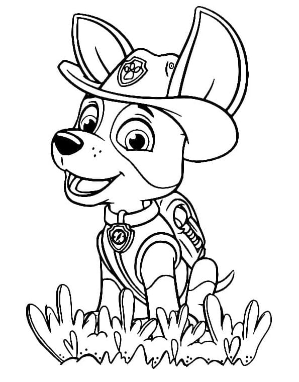 Desenho de Feliz Tracker Patrulhá Canina para Colorir