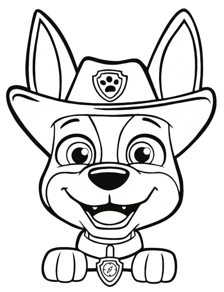 Desenho de Tracker Fofo de Patrulhá Canina para Colorir