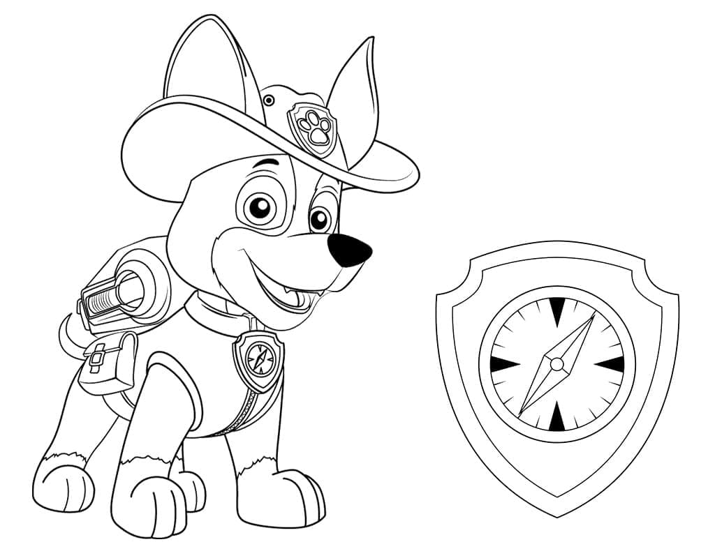Desenho Tracker de Patrulhá Canina 1 para Colorir