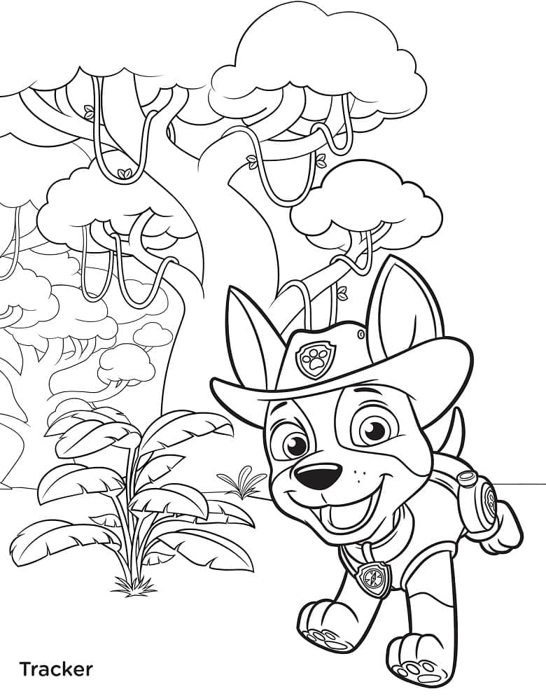 Desenho Tracker de Patrulhá Canina 10 para Colorir