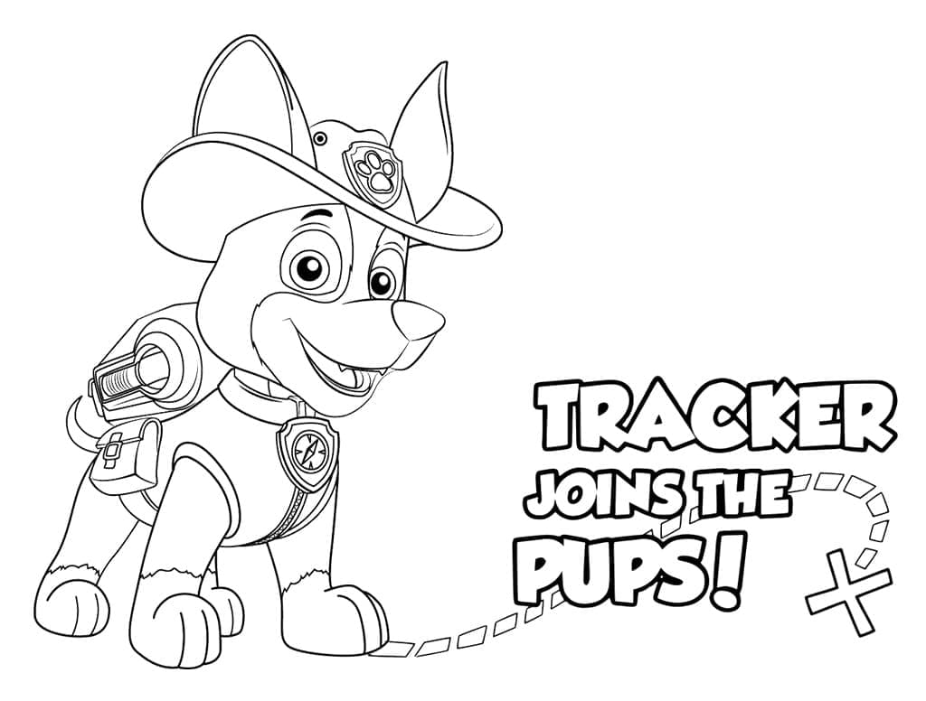 Desenho Tracker de Patrulhá Canina 2 para Colorir