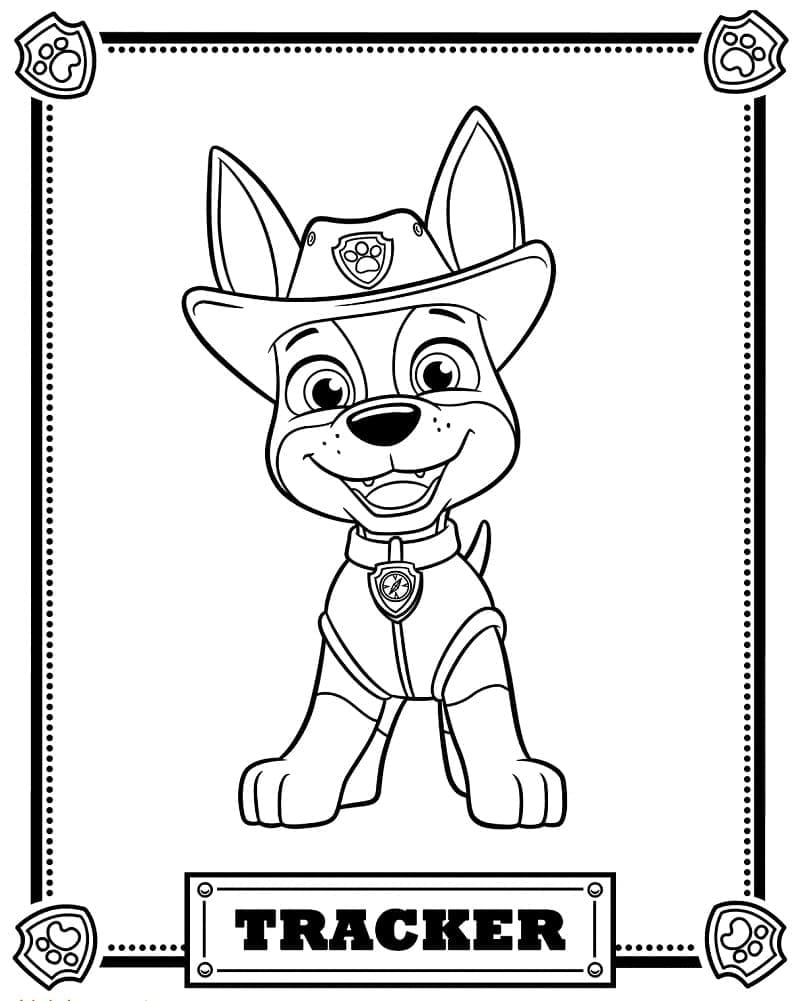 Desenho Tracker de Patrulhá Canina 3 para Colorir