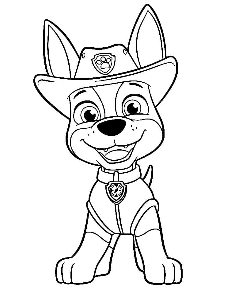 Desenho Tracker de Patrulhá Canina 7 para Colorir