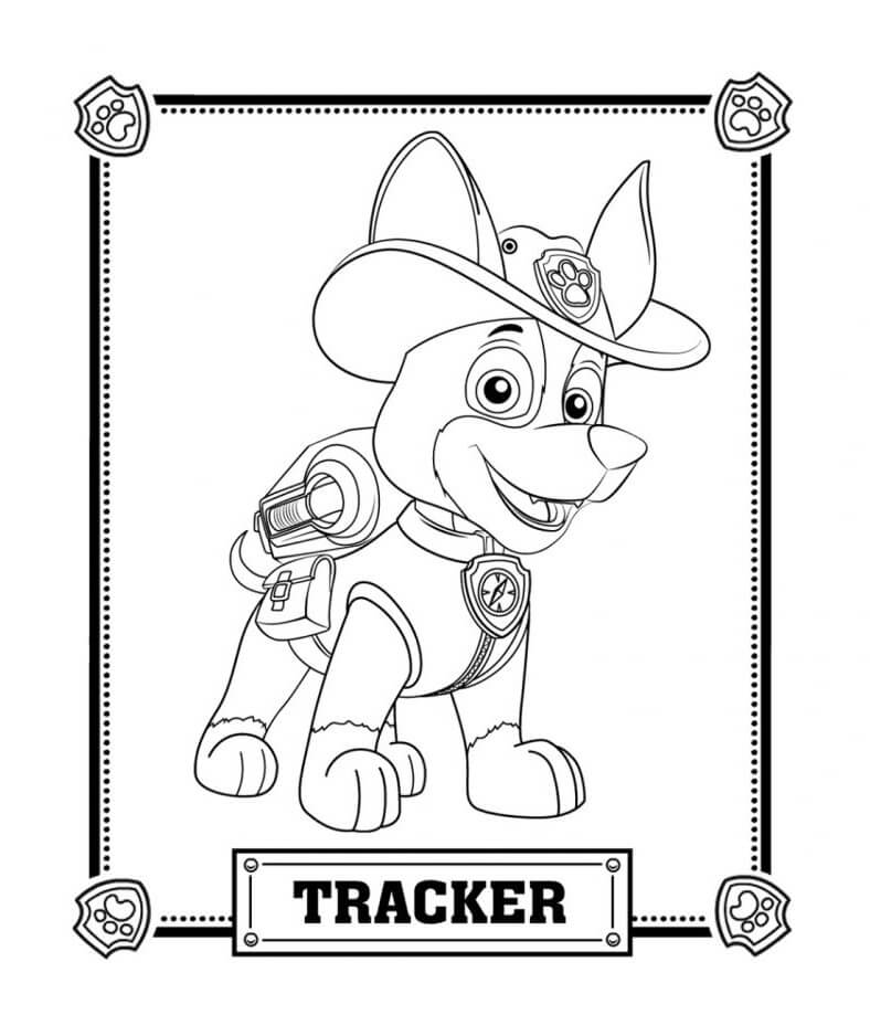Desenhos de Tracker da Patrulha Canina para Colorir