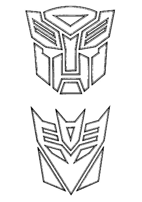 Desenho de Autobot e Decepticon de Transformers para Colorir