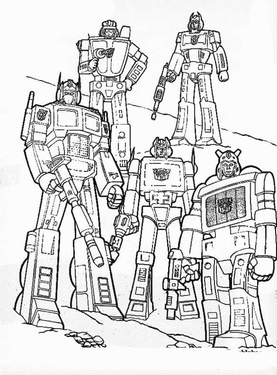 Desenho de Autobots de Transformers para Colorir
