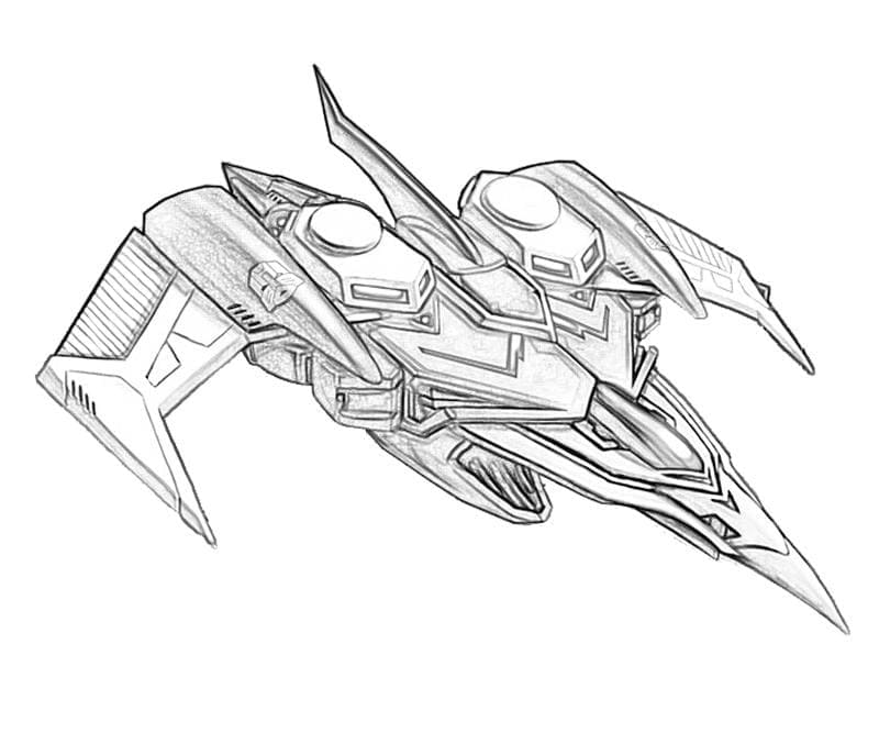 Desenho de Jato de Combatê Transformers para Colorir