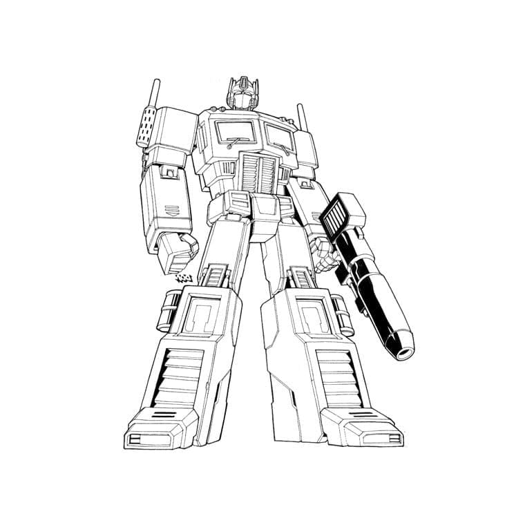 Desenho de Optimus de Transformers para Colorir