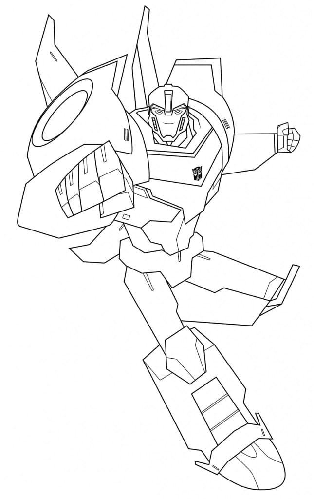 Desenho Bumblebee em Ação para Colorir