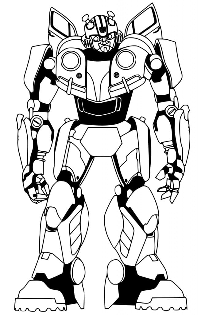 Desenho Bumblebee em Pé para Colorir