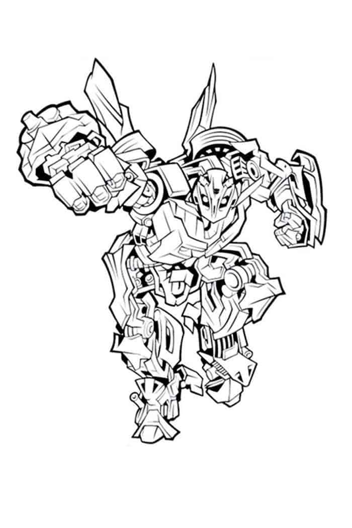 Desenho Bumblebee Lutando para Colorir