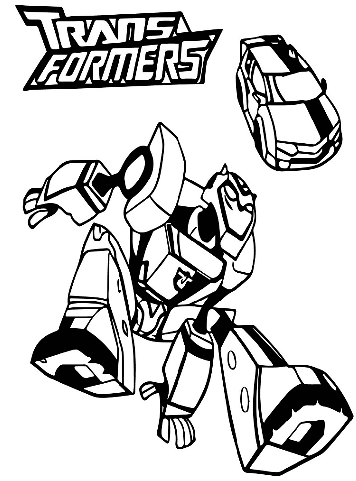 Desenho de Carro Amarelo do Transformers para Colorir