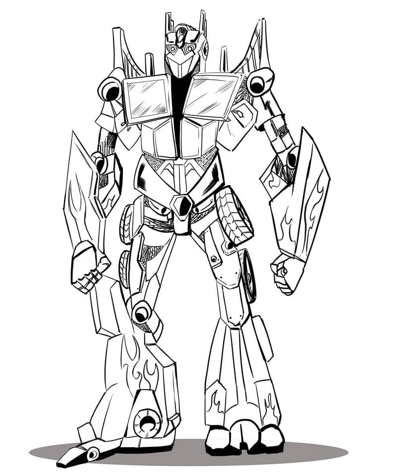 Desenho de Optimus Prime Grátis para Imprimir e Colorir