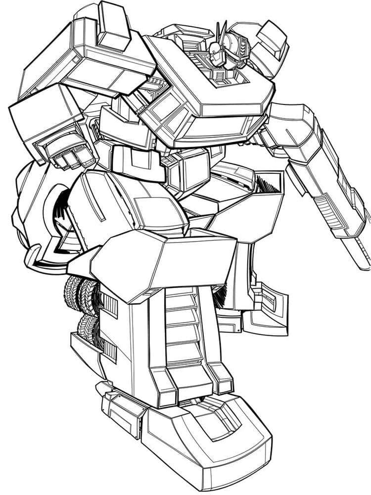 Desenho de Optimus Prime Imprimivel para Colorir