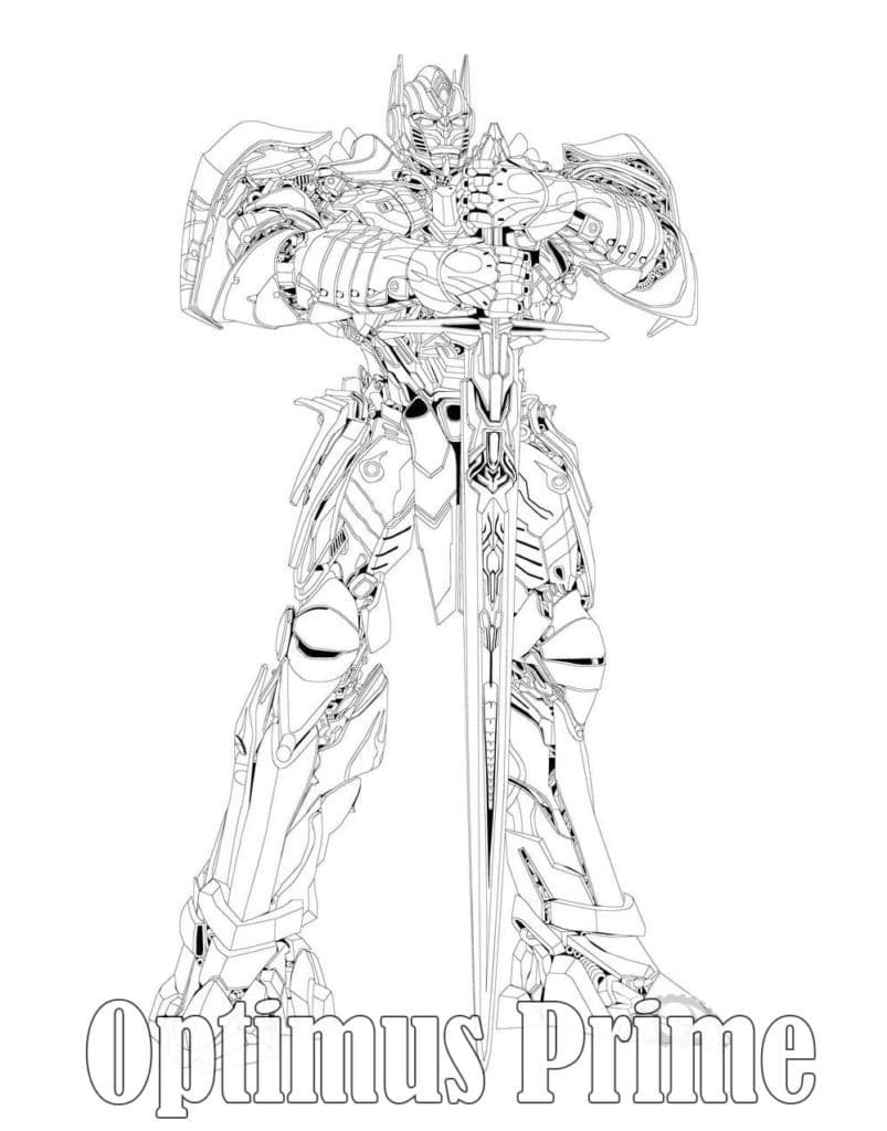 Desenho de Optimus Prime para Colorir Pdf Grátis