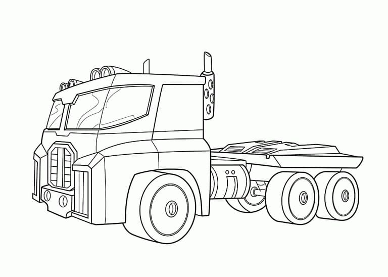 Desenho de Optimus Prime Pdf para Colorir Grátis